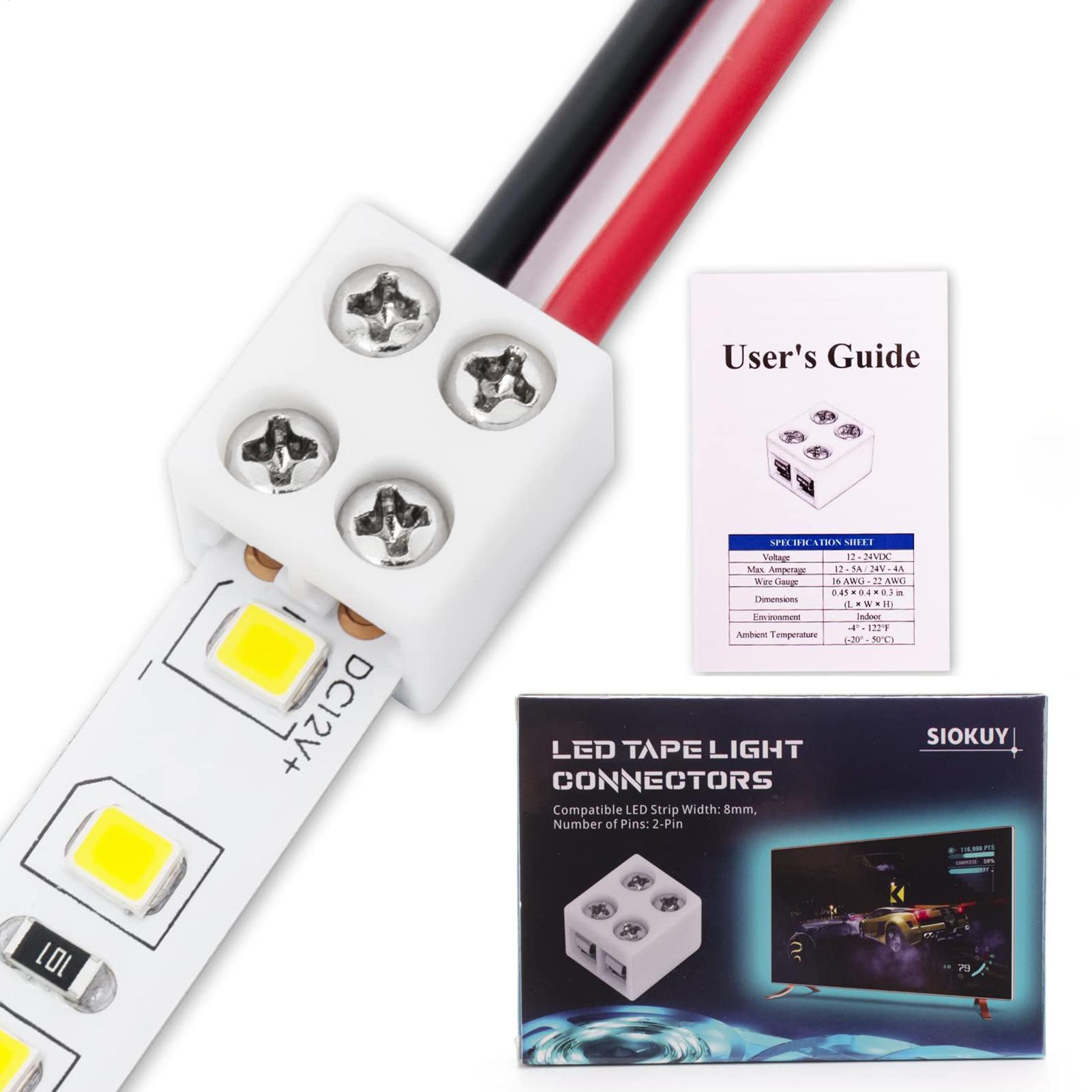Home Security Providers - Złączki do taśm LED 8mm, bezlutowe,