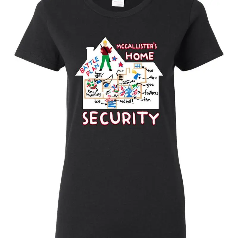Home Security Plans - Koszulka damska McCallister's Home Security Battle