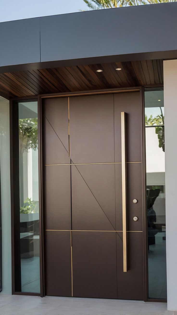Home Security Providers - Nowoczesna drzwi wejściowa o metalowym aluminiowym