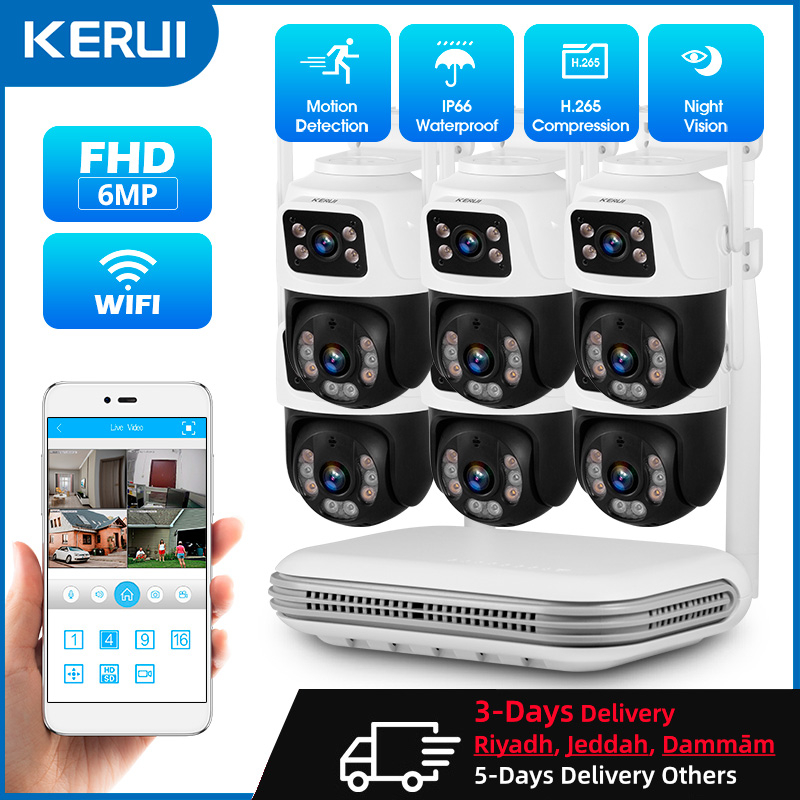 Home Security Business - KERUI Wodoodporny 6MP HD Bezprzewodowy podwójny