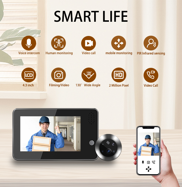 Home Security Doorbell Camera - 4,3-calowy inteligentny dzwonek do drzwi Tuya