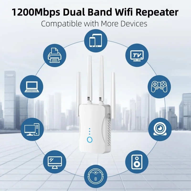 Home Security Network - Wzmacniacz WiFi Dual Band 1200Mbps Bezprzewodowy