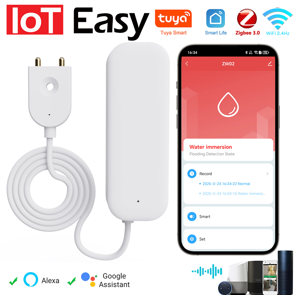 Home Security Home Assistant - Tuya WiFi ZigBee czujnik wody Alarm