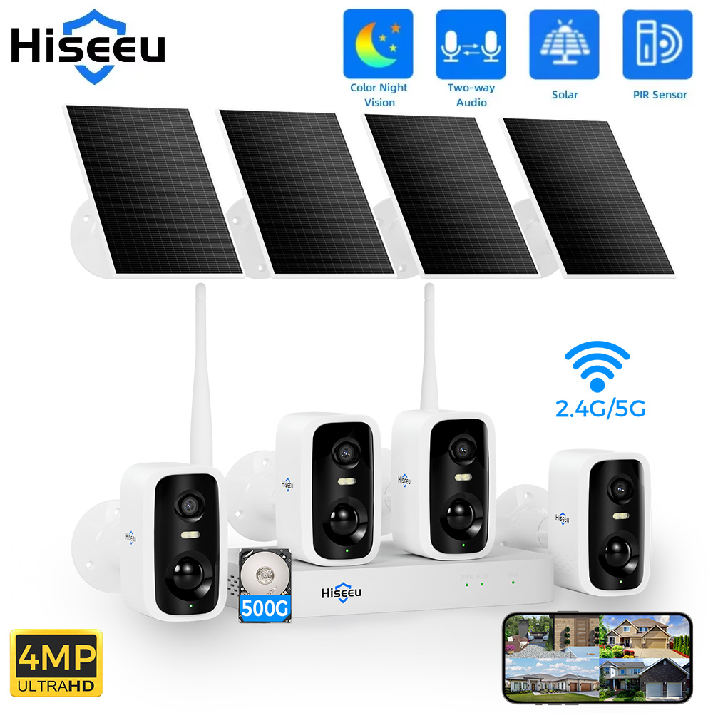 Home Security Monitoring System - Hiseeu 10-kanałowy NVR 4MP WiFi Zestaw