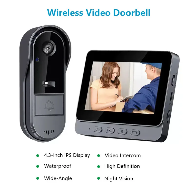 Home Security Doorbell Camera - Zewnętrzny Bezprzewodowy Domofon z Kamerą, Noktowizor,