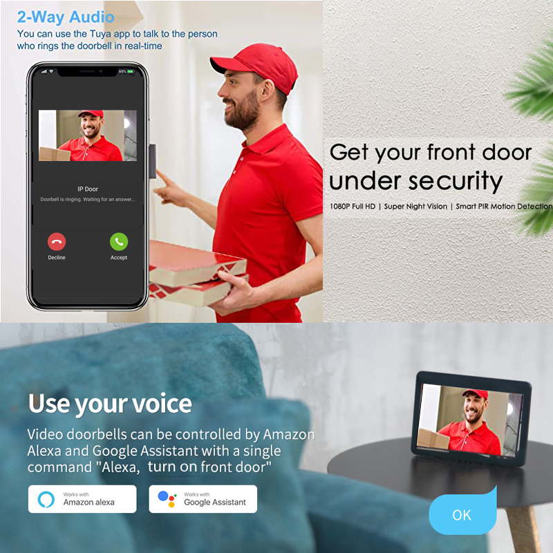 Tuya Smart 1080P Kamera dzwonk – Home Security Doorbell Camera recenzja i cena