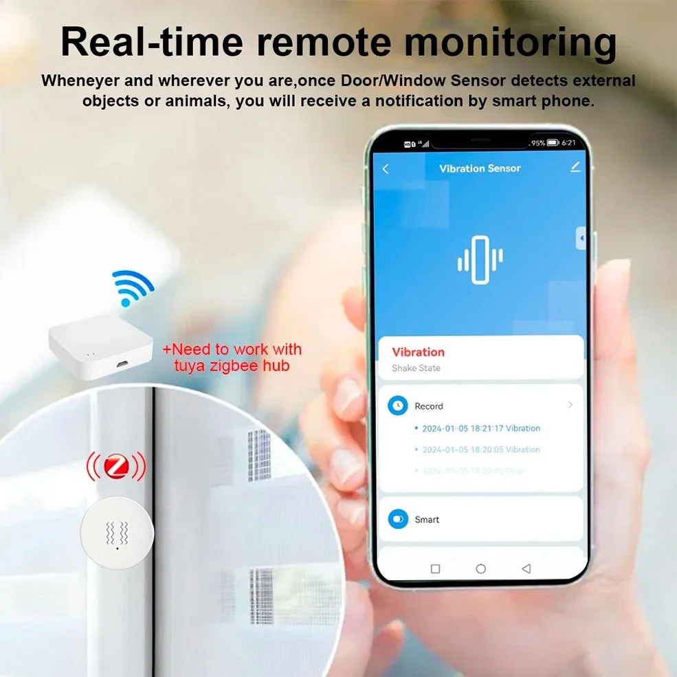 Inteligentny czujnik wibracji  – Home Security Monitoring System recenzja i cena