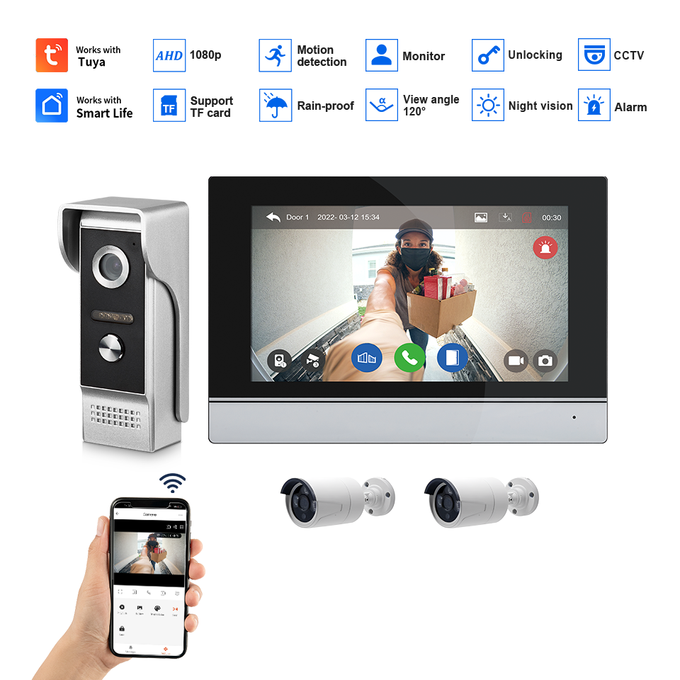 7-calowy ekran IPS, 2MP, zdaln – Home Security Doorbell Camera recenzja i cena